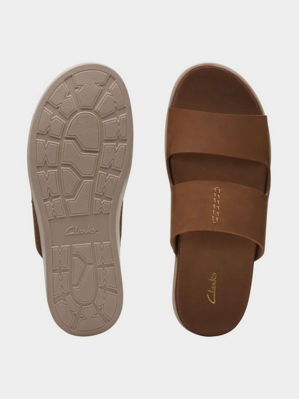 Шльопанці Clarks Sunder Coast Tan Leather 26170947